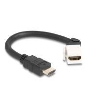 Delock Keystone Modul Kabel HDMI Stecker zu Buchse 45° gewinkelt 8K 60 Hz 20 cm 0,2 m
