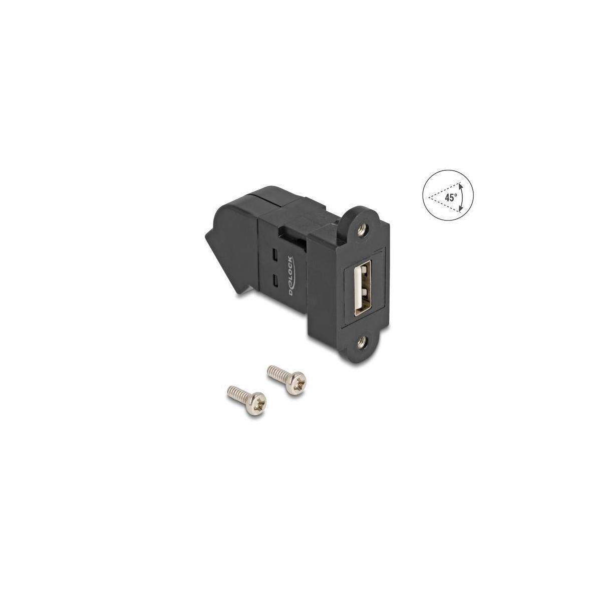 67150 - USB 2.0 Typ-A Einbaubuchse zu Typ-A Buchse 45 gewinkelt schwarz