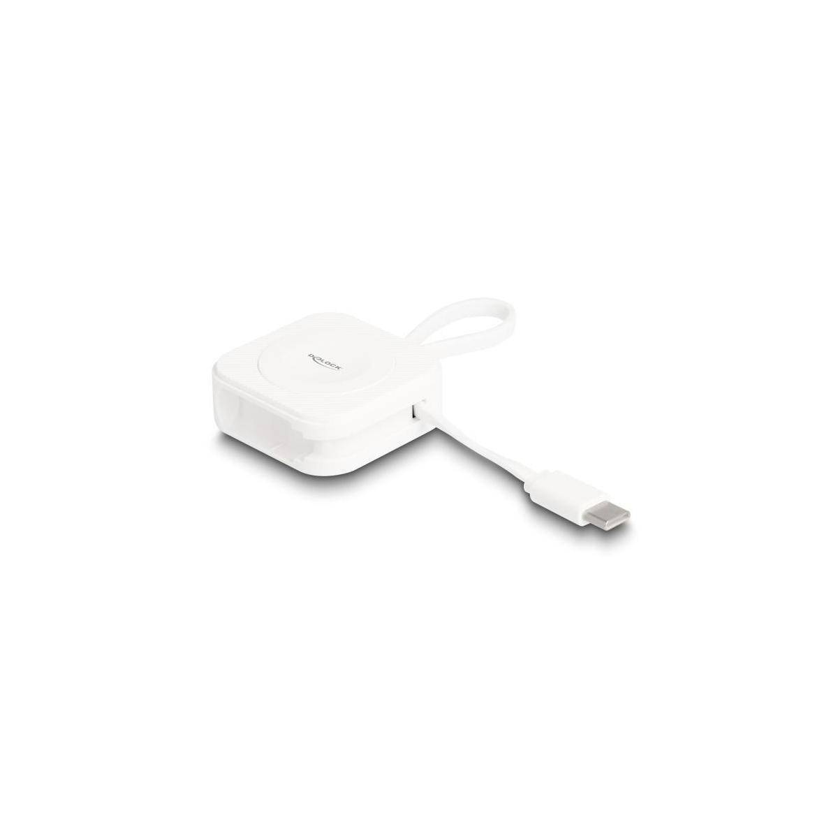 DELOCK USB Type-C Ladepad für Apple Watch weiß magnetisch