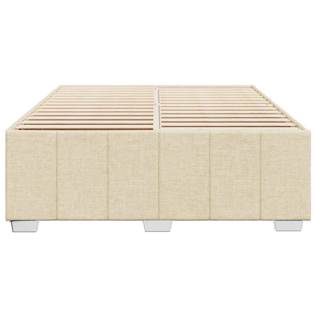 vidaXL Bettgestell ohne Matratze Creme 140x200 cm Stoff