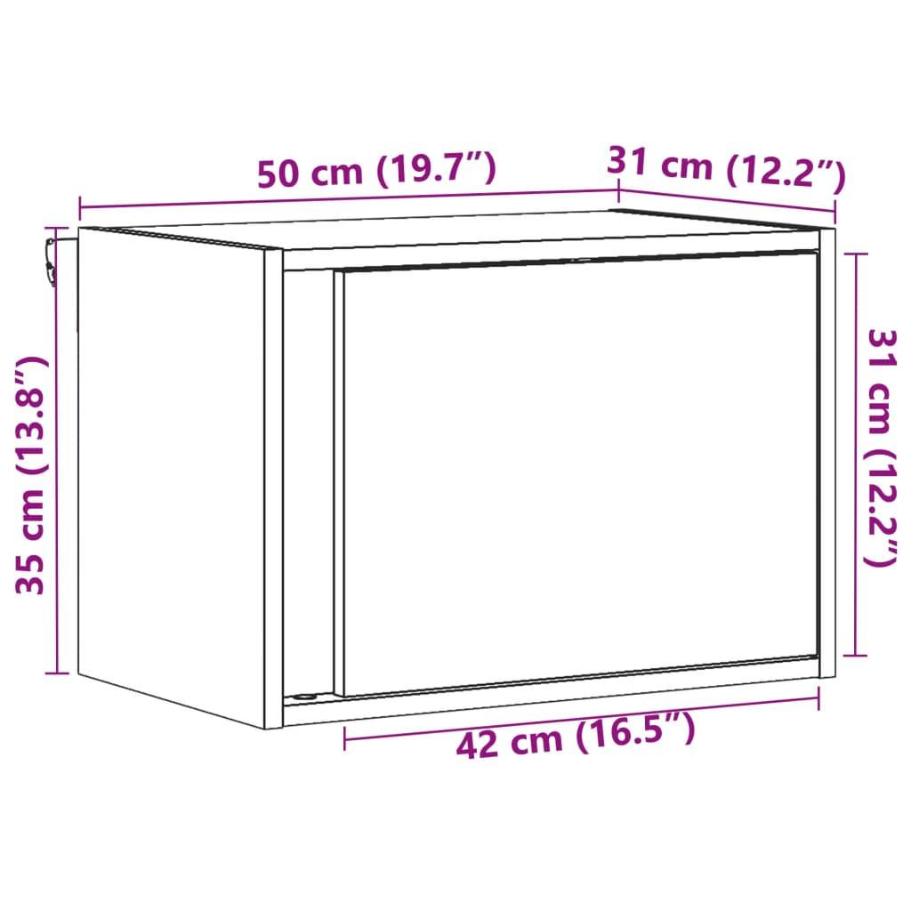 vidaXL Wand-Nachttische mit LED-Leuchten 2 Stk. Weiß