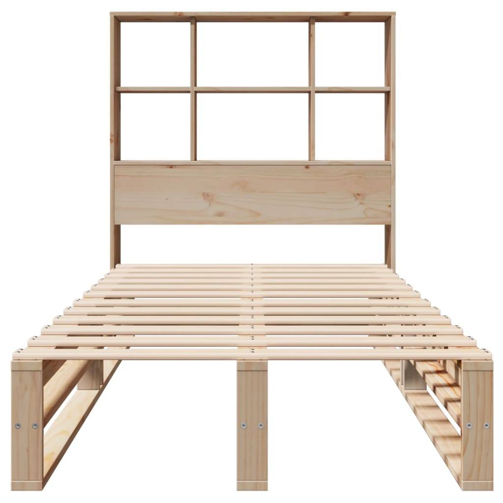vidaXL Massivholzbett mit Regal ohne Matratze 90x200 cm Massivholz