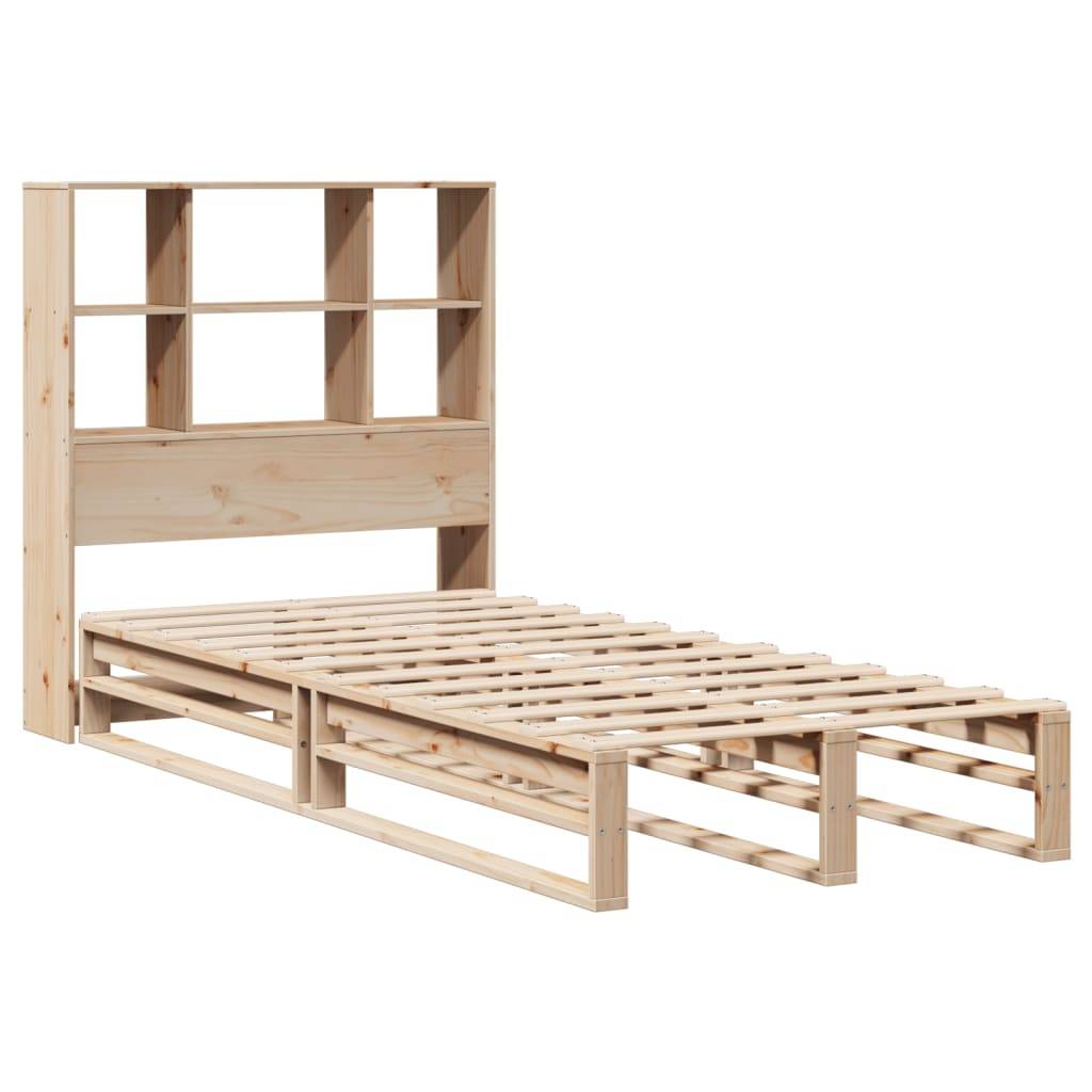 vidaXL Massivholzbett mit Regal ohne Matratze 90x200 cm Massivholz