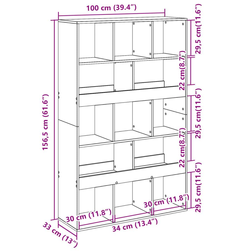 vidaXL Raumteiler Betongrau 100x33x156,5 cm Holzwerkstoff
