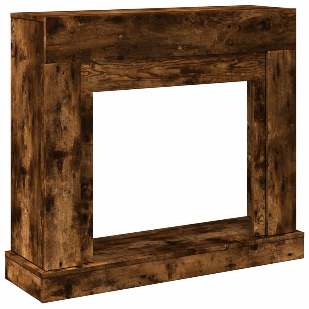 vidaXL Kaminumrandung Räuchereiche 100x30x87,5 cm Holzwerkstoff