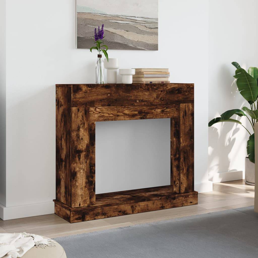 vidaXL Kaminumrandung Räuchereiche 100x30x87,5 cm Holzwerkstoff