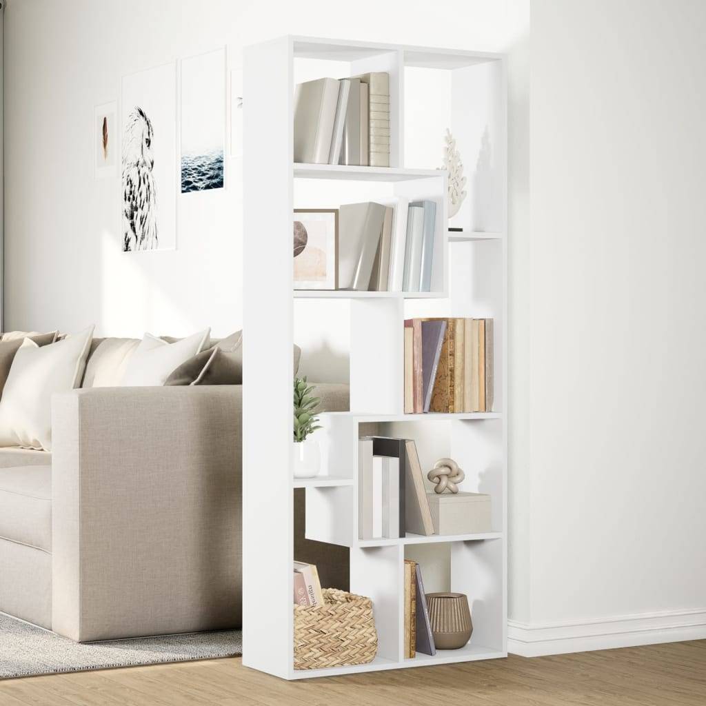 vidaXL Raumteiler-Bücherregal Weiß 67x25x161,5 cm Holzwerkstoff