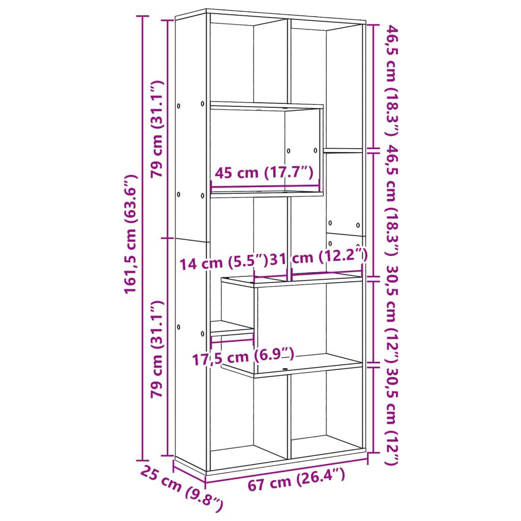 vidaXL Raumteiler-Bücherregal Weiß 67x25x161,5 cm Holzwerkstoff