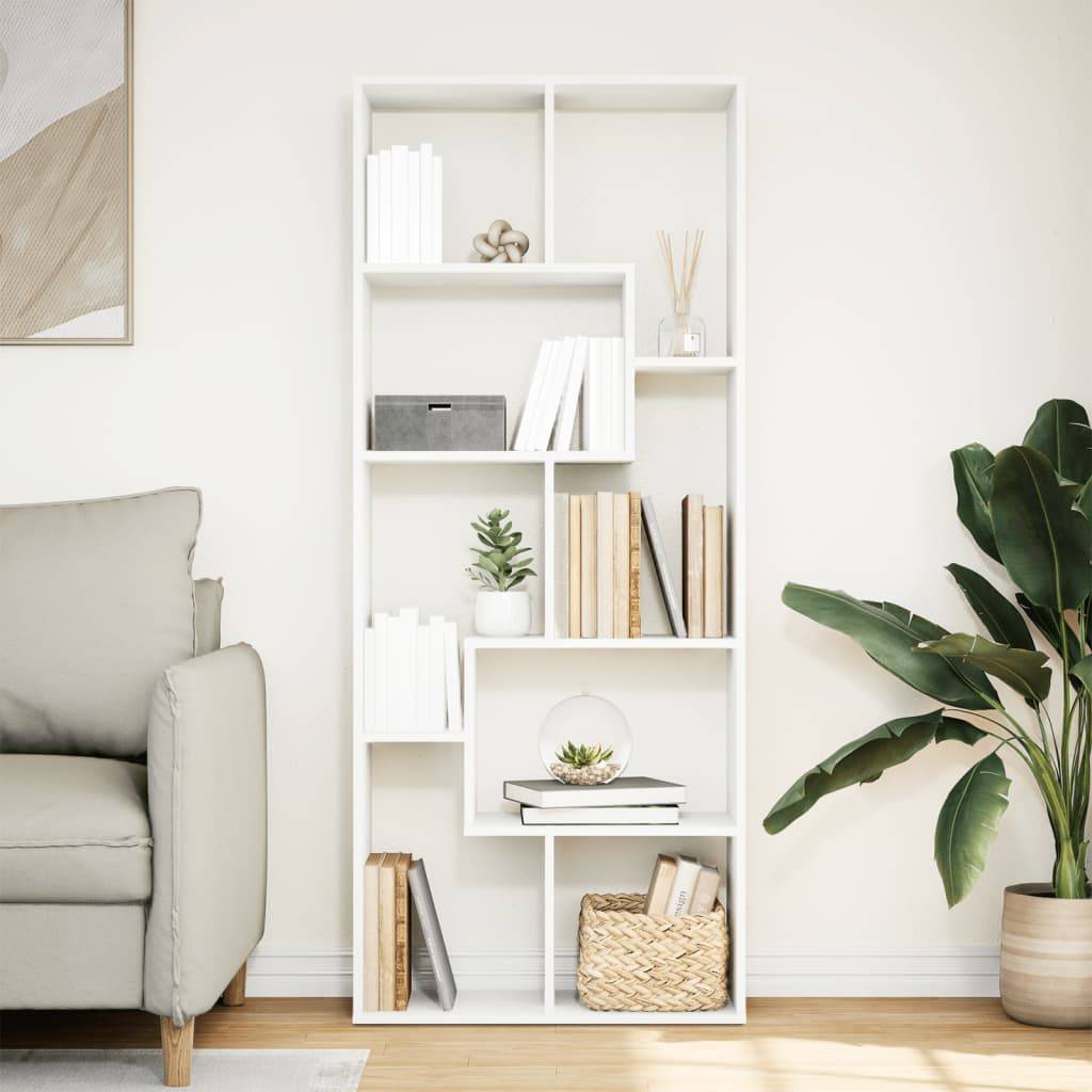 vidaXL Raumteiler-Bücherregal Weiß 67x25x161,5 cm Holzwerkstoff