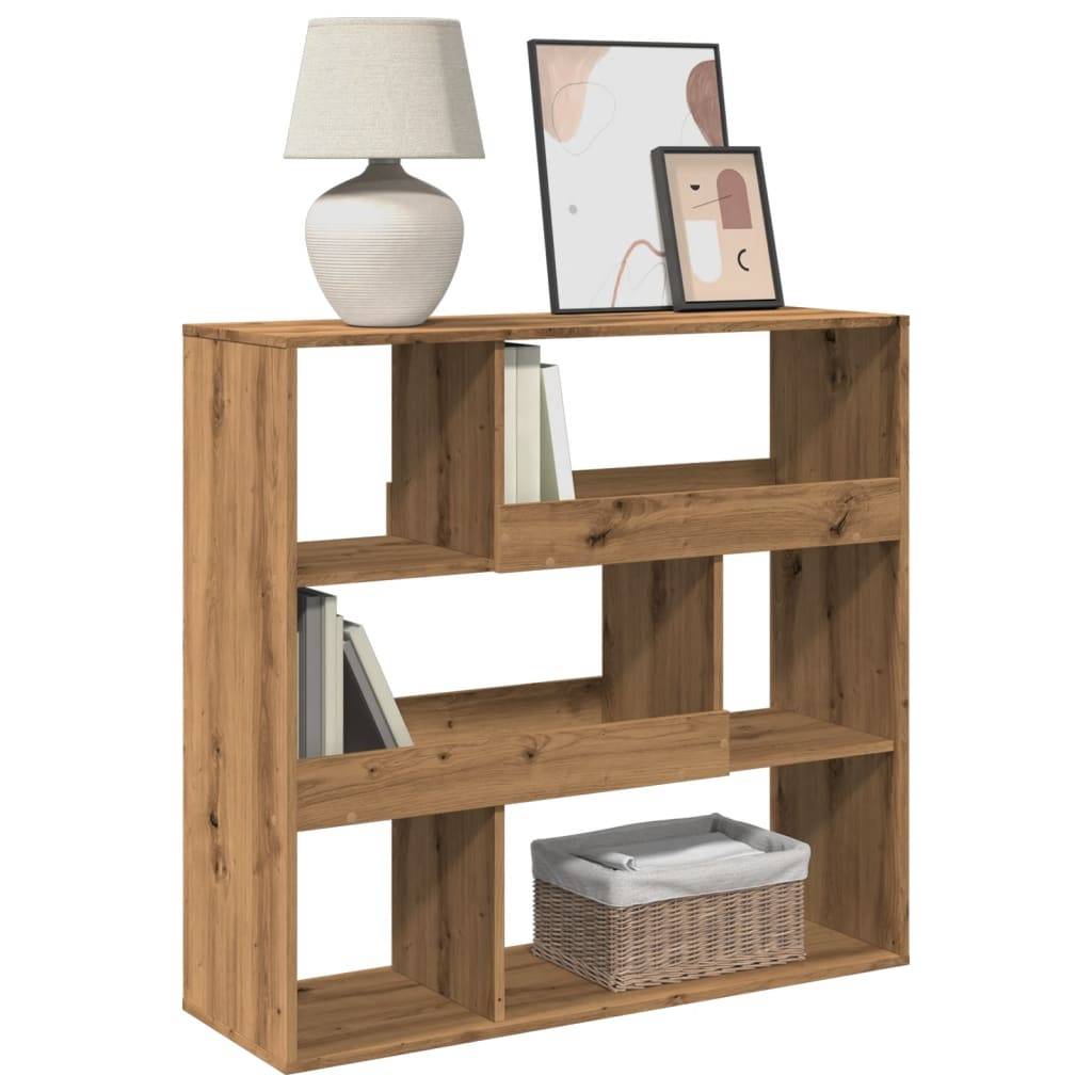 vidaXL Bücherregal/Raumteiler Artisan-Eiche 100x33x94,5 cm