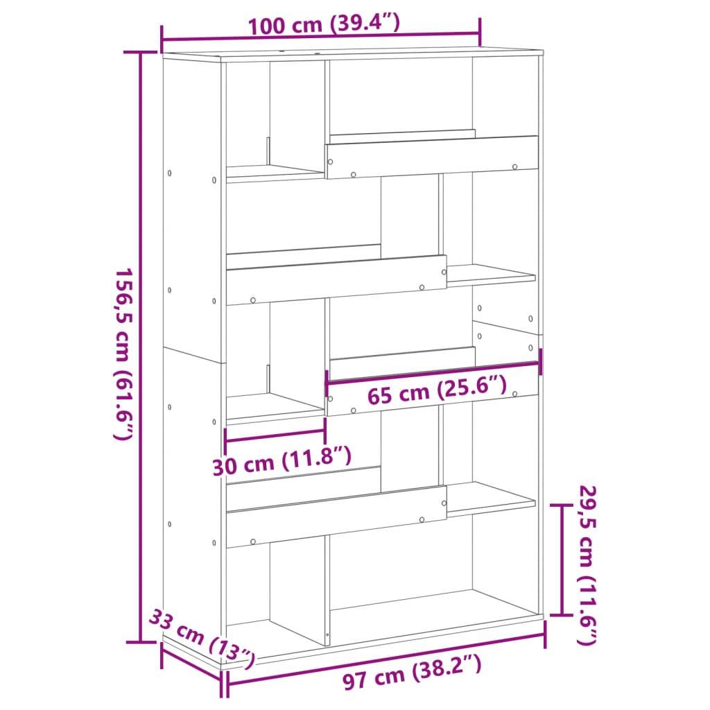 vidaXL Bücherregal Schwarz 100x33x156,5 cm Holzwerkstoff