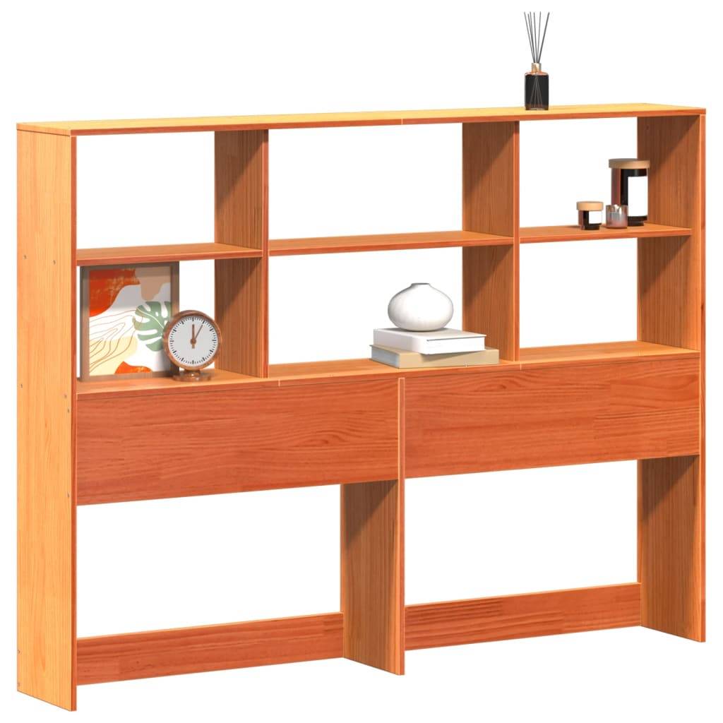 vidaXL Kopfteil mit Stauraum Wachsbraun 150 cm Massivholz Kiefer