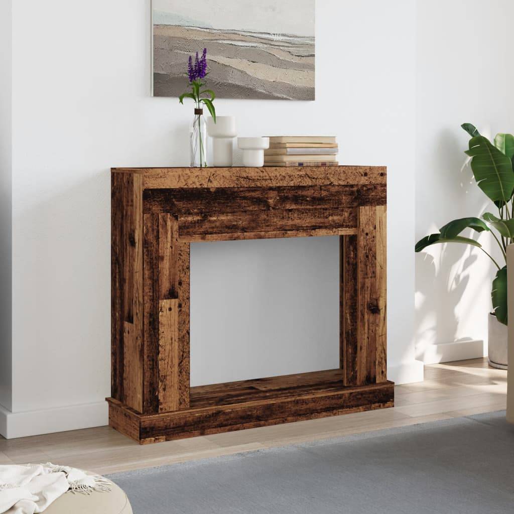 vidaXL Kaminumrandung Altholz-Optik 100x30x87,5 cm Holzwerkstoff