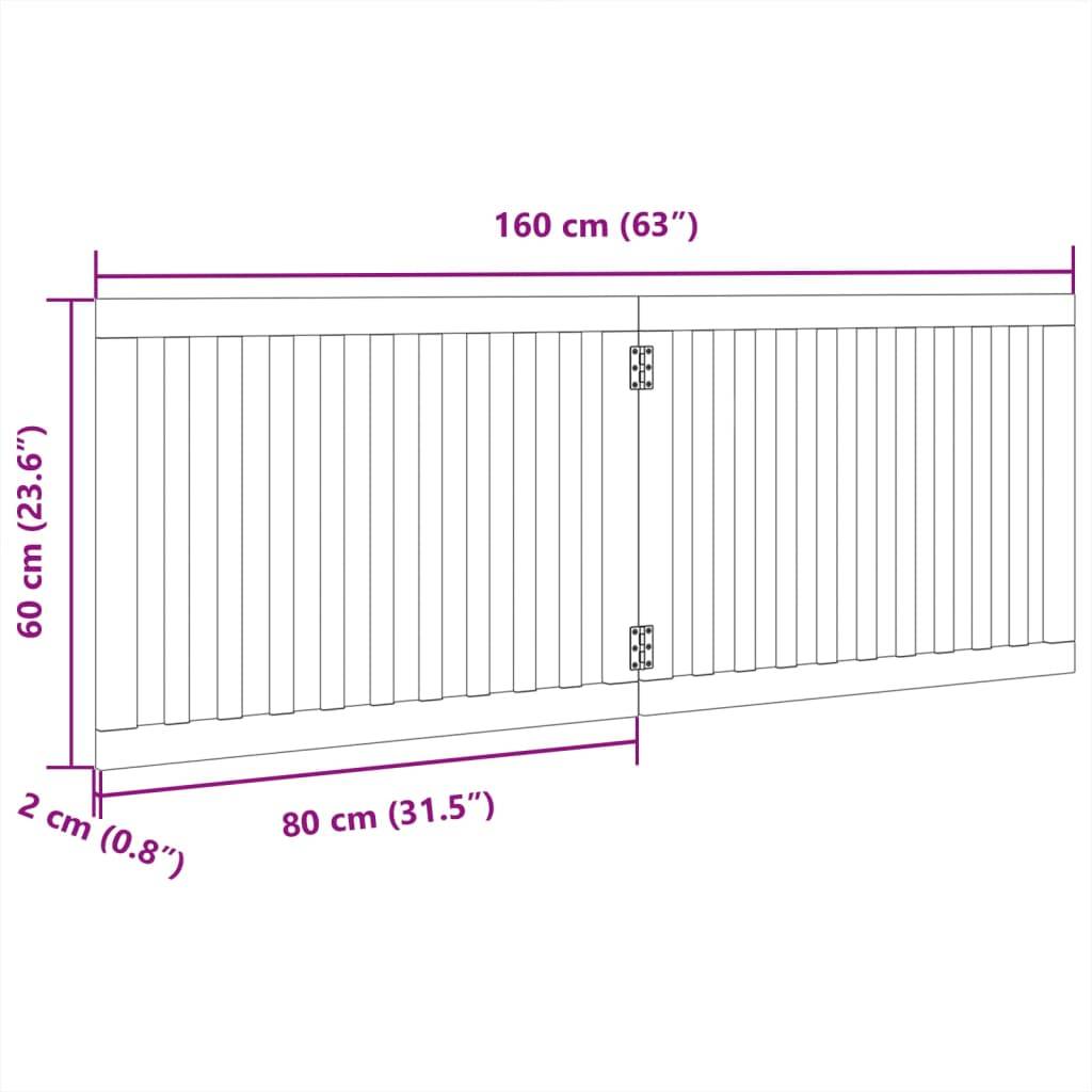 vidaXL 2-tlg. Hundetor Faltbar Braun 160 cm Pappelholz