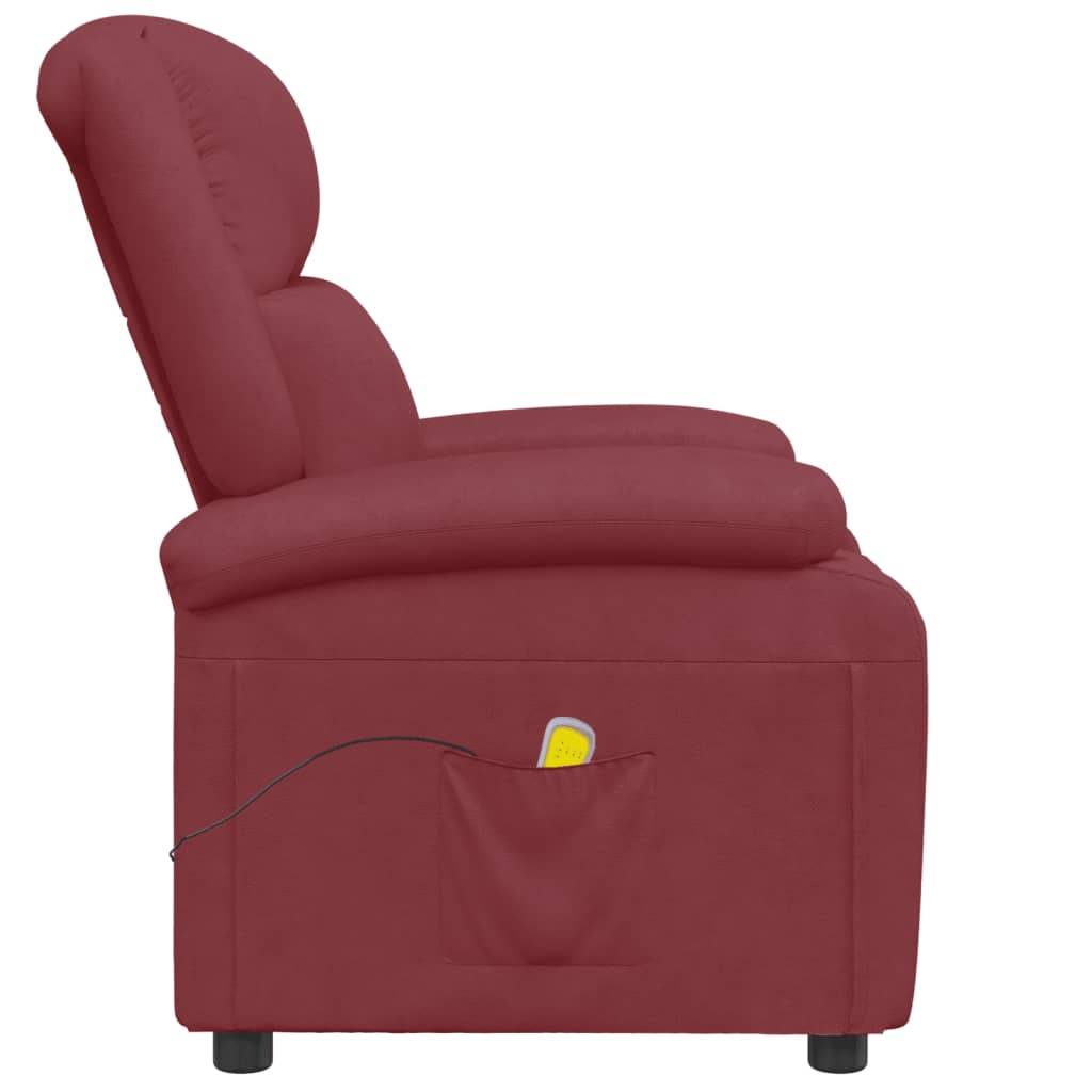 vidaXL Massagesessel Weinrot Kunstleder