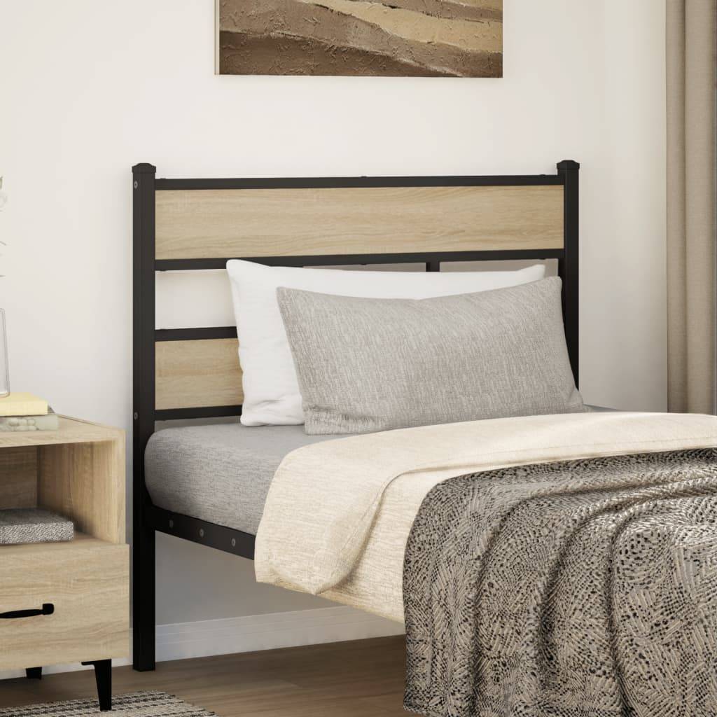 vidaXL Kopfteil Sonoma-Eiche 80 cm Eisen und Holzwerkstoff