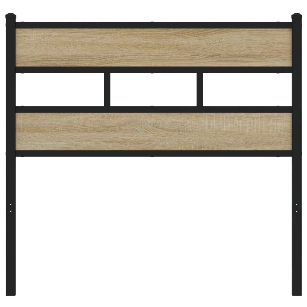 vidaXL Kopfteil Sonoma-Eiche 80 cm Eisen und Holzwerkstoff