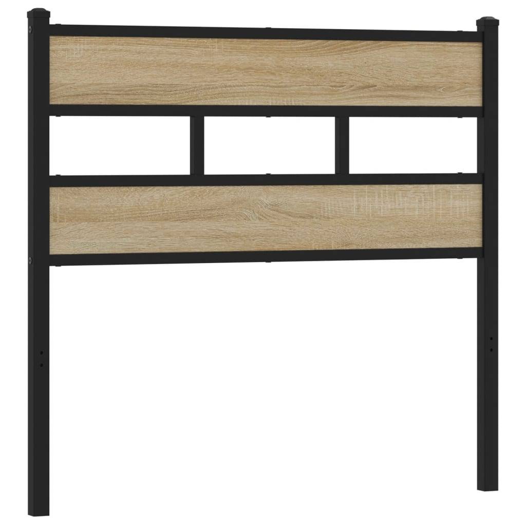 vidaXL Kopfteil Sonoma-Eiche 90 cm Eisen und Holzwerkstoff