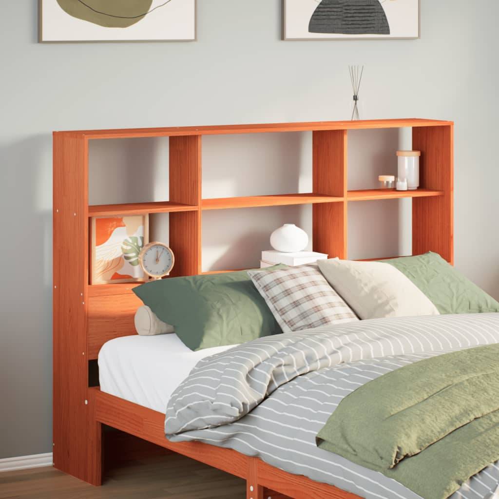 vidaXL Kopfteil mit Stauraum Wachsbraun 150 cm Massivholz Kiefer