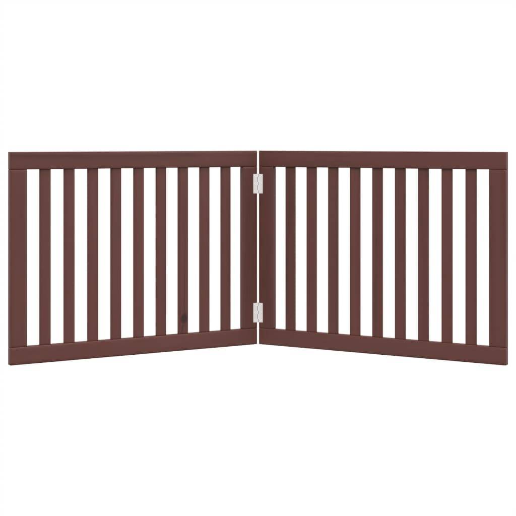 vidaXL 2-tlg. Hundetor Faltbar Braun 160 cm Pappelholz