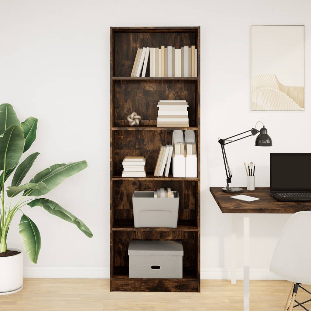 vidaXL Bücherregal Räuchereiche 60x24x176 cm Holzwerkstoff