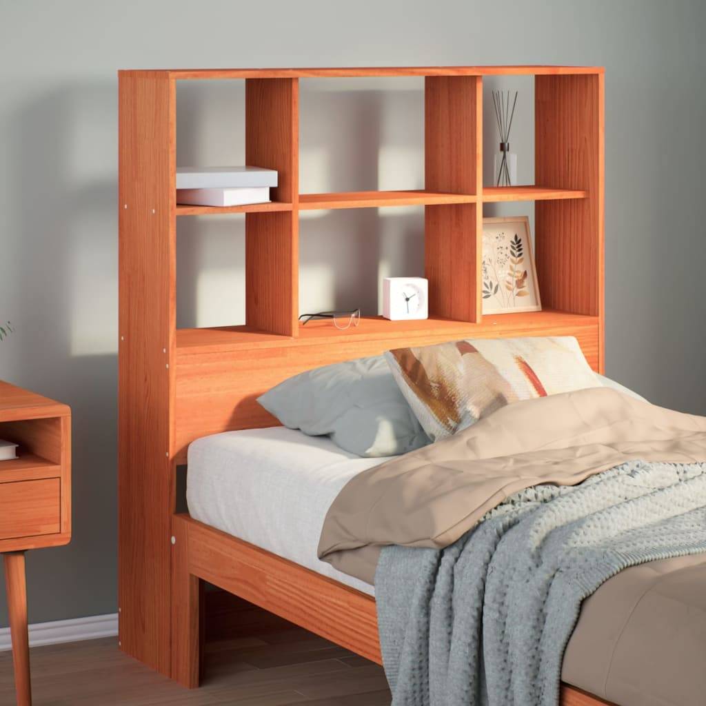 vidaXL Kopfteil mit Stauraum Wachsbraun 75 cm Massivholz Kiefer