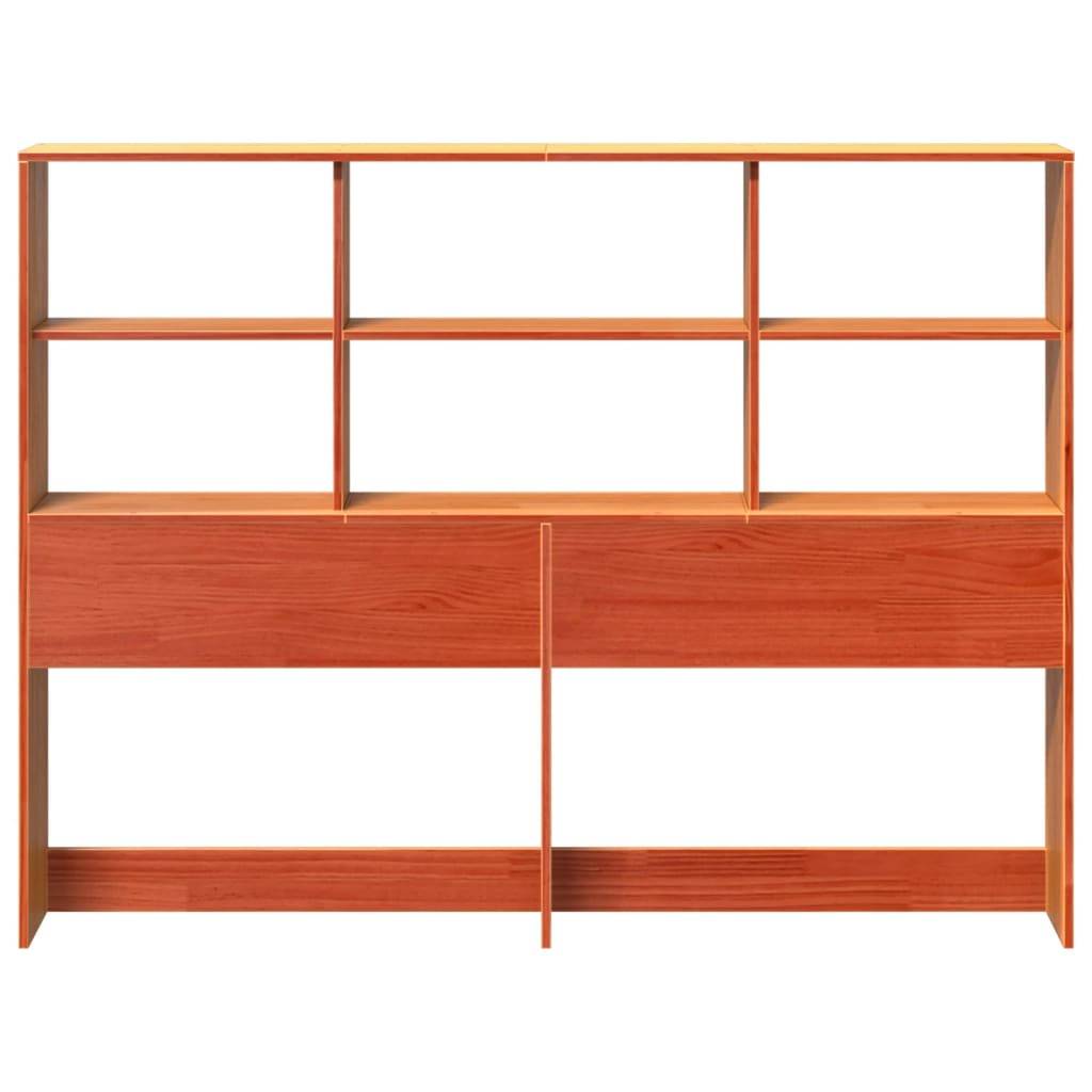 vidaXL Kopfteil mit Stauraum Wachsbraun 150 cm Massivholz Kiefer