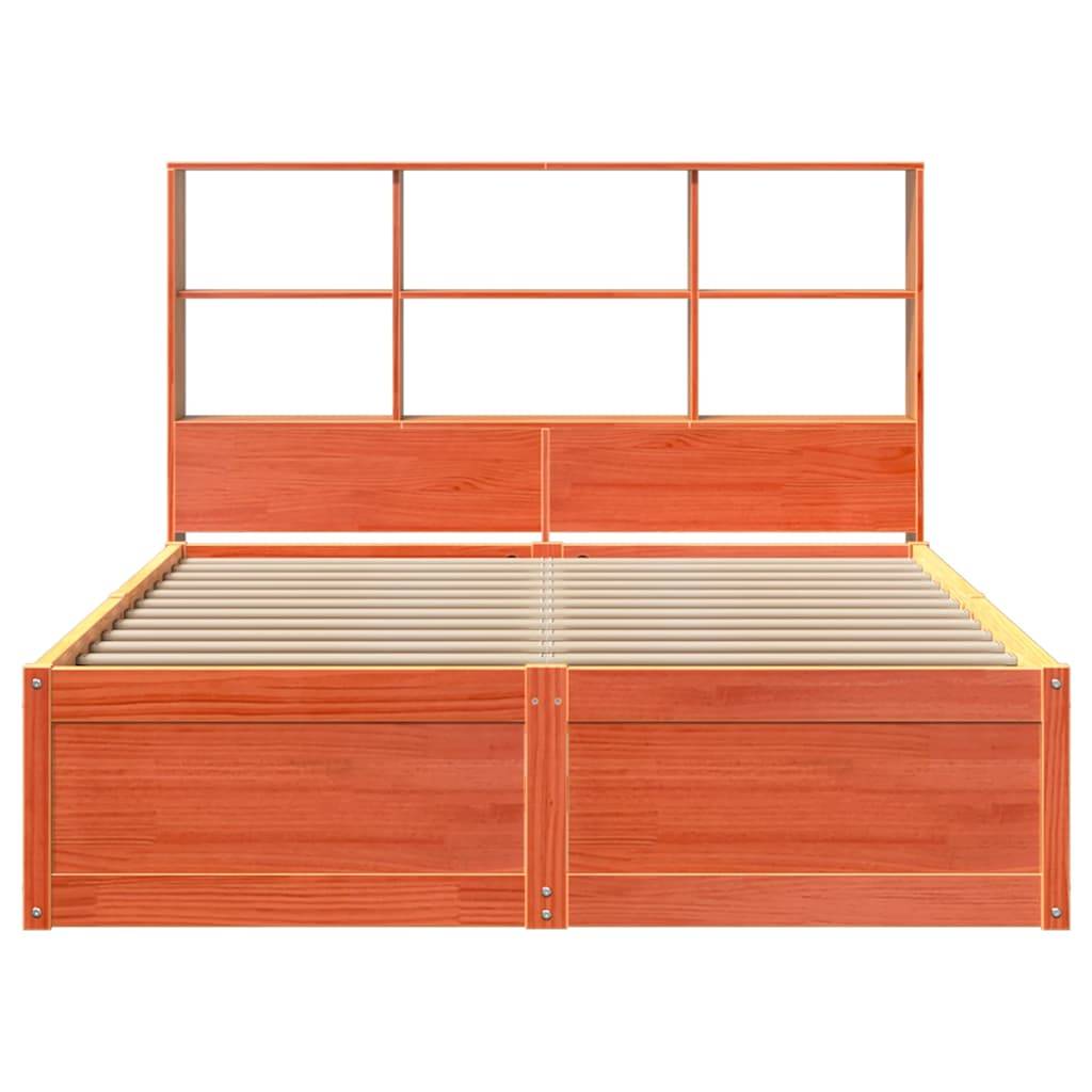 vidaXL Massivholzbett ohne Matratze Wachsbraun 160x200 Kiefernholz