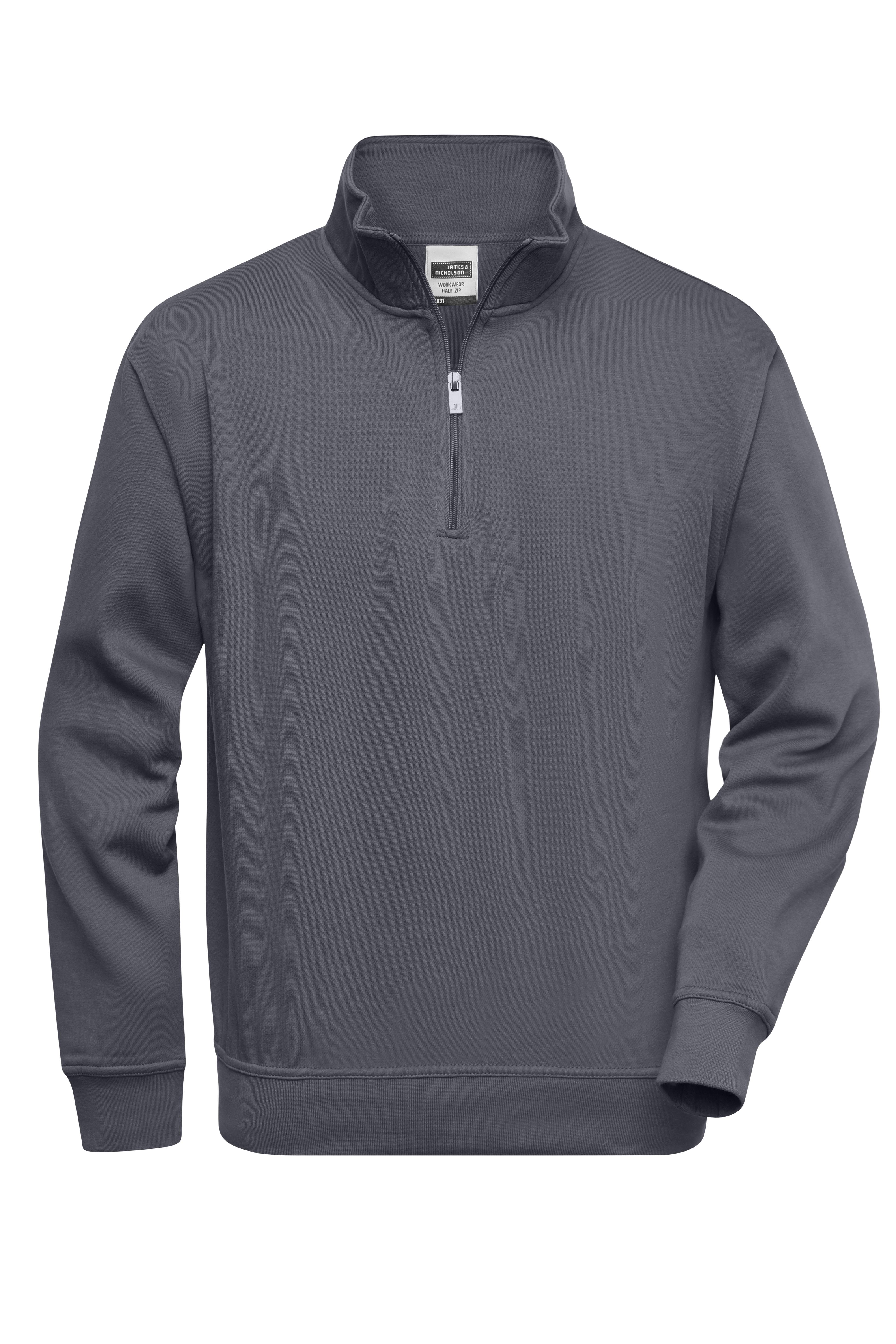 James & Nicholson® Workwear Half Zip Sweat JN831 Größe: XXL Carbon