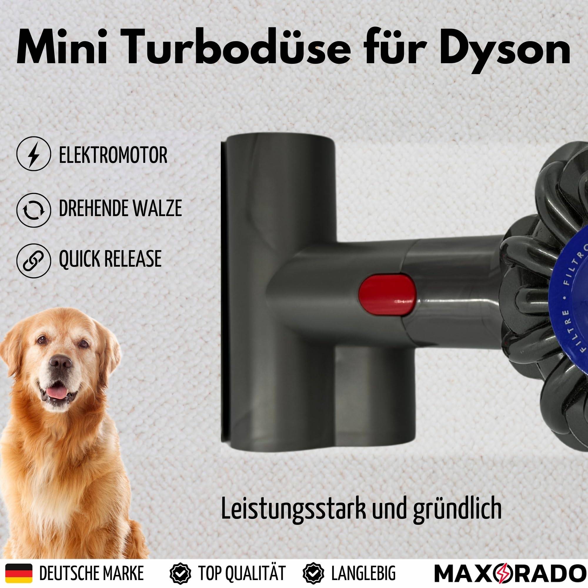 Mini Turbodüse für Dyson V7 V8 V11 V15 Turbinendüse Polsterdüse Milbenbürste