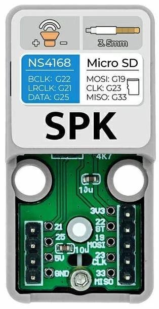 M5Stack Atomic SPK Base, NS4168, I2S Audio, MicroSD, 3,5mm Anschluss, Kompatibel mit ATOM Lite/S3