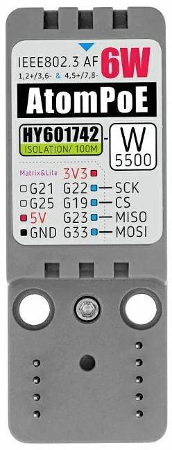 M5Stack ATOMIC PoE Base W5500, Ethernet-Steuerungsbasis mit PoE für ATOM-Serie
