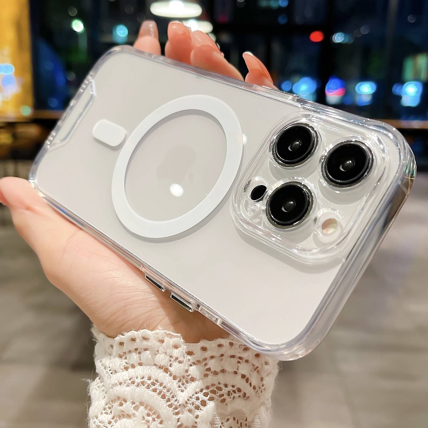 Für Apple iPhone 16 Pro MagSafe Hybrid Hülle Acryl TPU Transparent