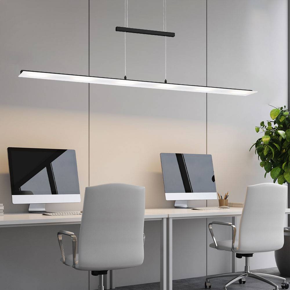 Hängelampe Pendelleuchte Wohnzimmerleuchte Esszimmerlampe Zugpendellampe Deckenlampe, Metall schwarz, dimmbar Höhenverstellbar, LED 4W 2700Lm 2700-5