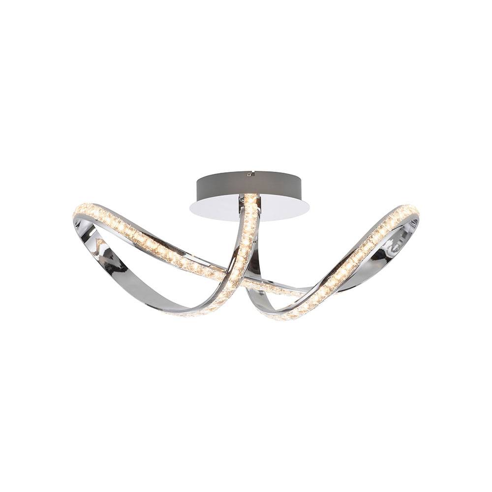 Deckenlampe Wohnzimmerleuchte Esszimmerlampe Deckenleuchte Schlafzimmerlampe Küchenleuchte, Metall Chrom, Simply Dim, LED 30W 2500Lm 3000K warmweiß