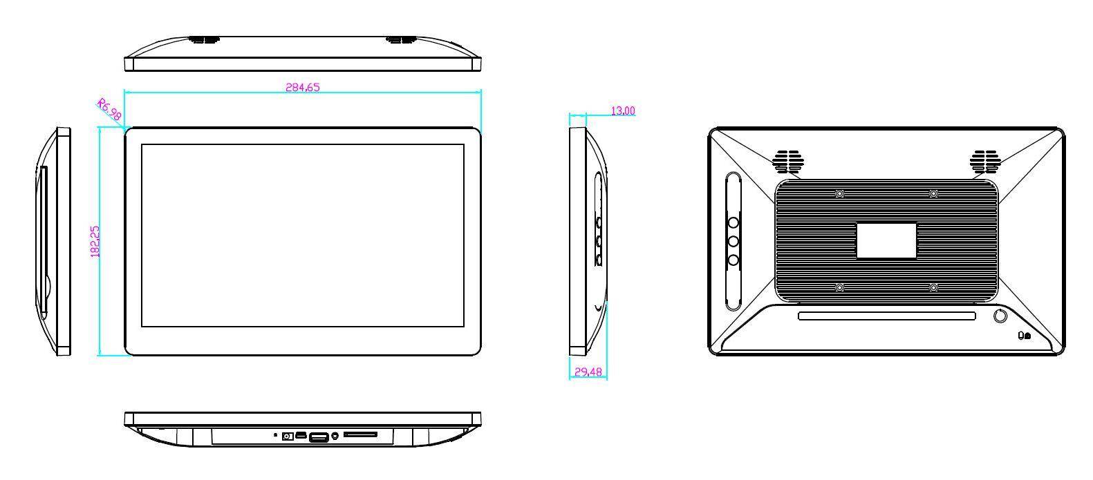 ALLNET PrimeOne-120 Touch Display Tablet, 12 Zoll, Android 13, RK3568, 8GB/64GB, PoE, schwarz