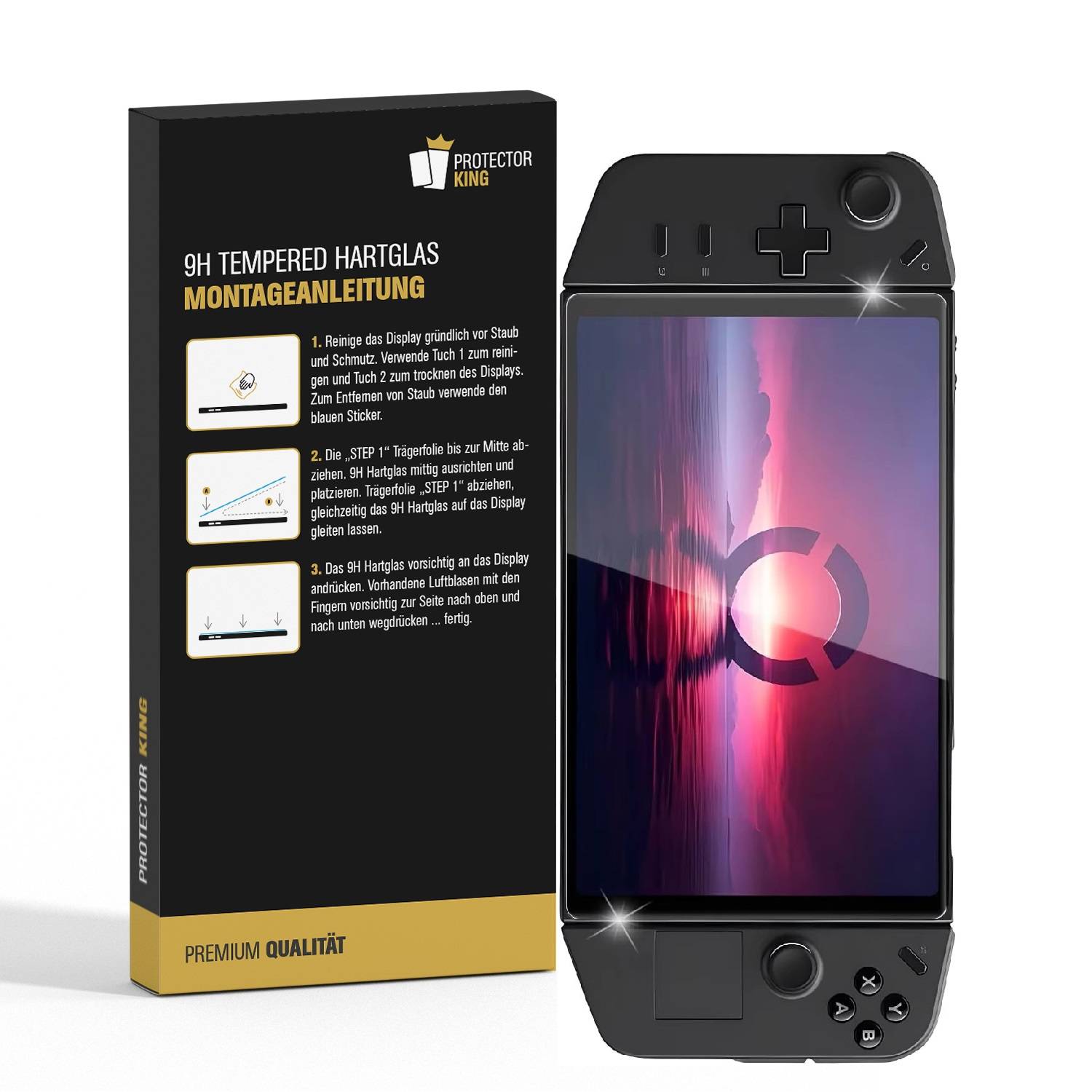 3x 9H Panzerglas für Lenovo Legion Go HD KLAR echtes Tempered Glass Panzerfolie Displayschutz Schutzglas Hartglas Schutzfolie Screen-Protector