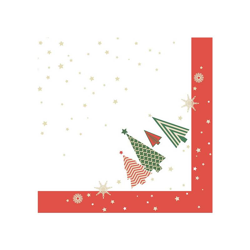 PAPSTAR Weihnachts-Motivservietten "Plain Christmas Trees"