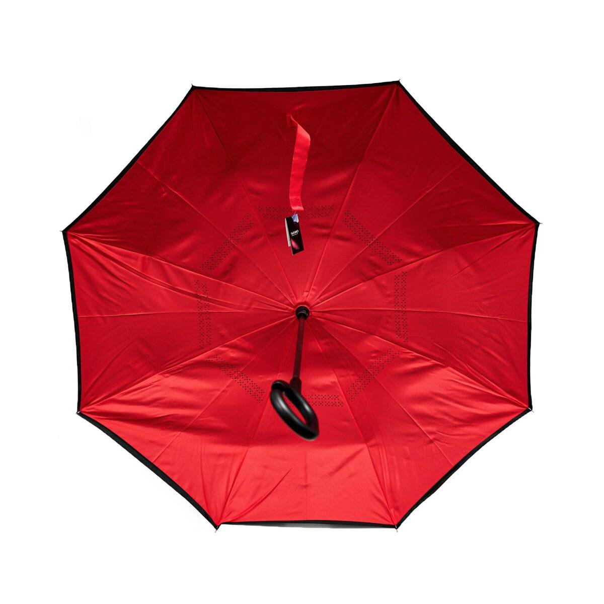 Auto Reserve Stockschirm einfarbiges Regenschirm mit c-förmigen Plastikgriff Rot