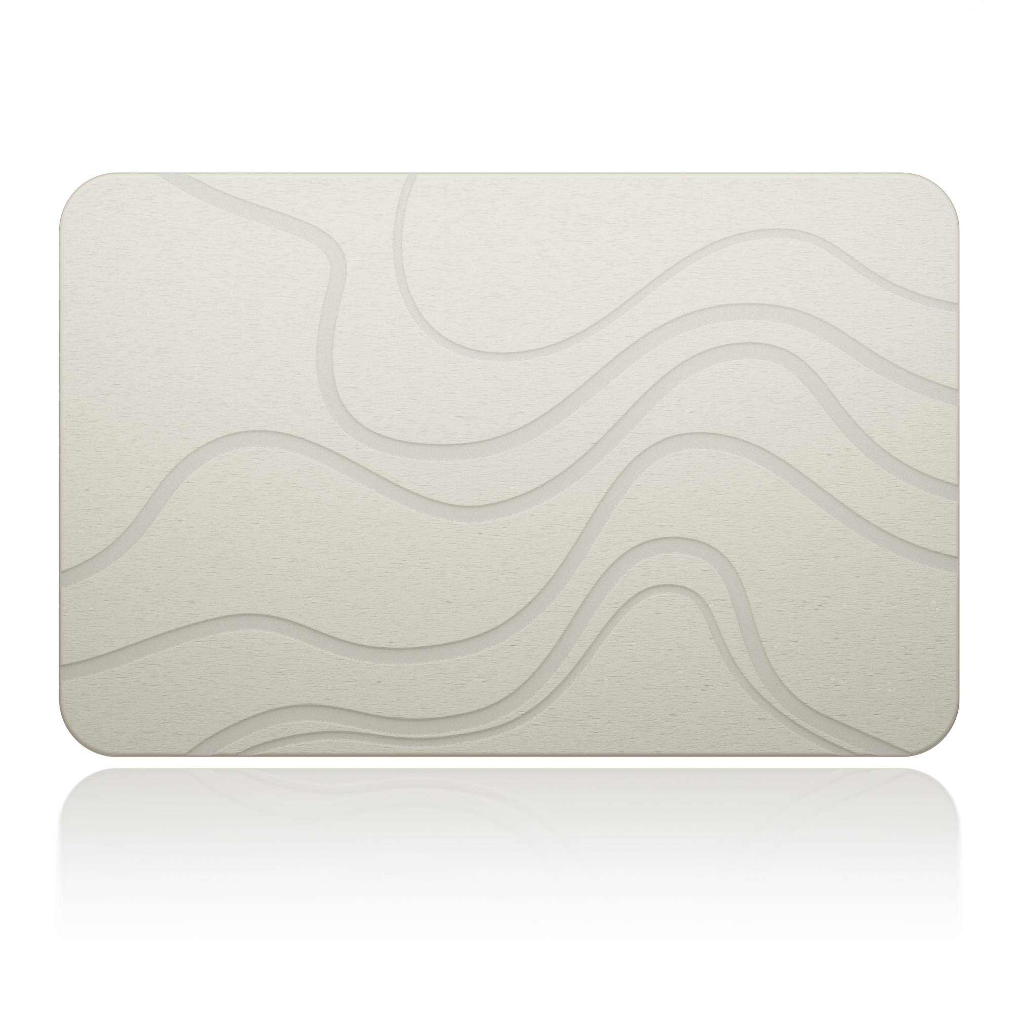 Björn&Schiller Antibakteriell Stein Badematte, Superschnelltrocknend Steinmatte Badezimmer, Rutschfest, aus Kieselgur, 60x39 cm Weiß