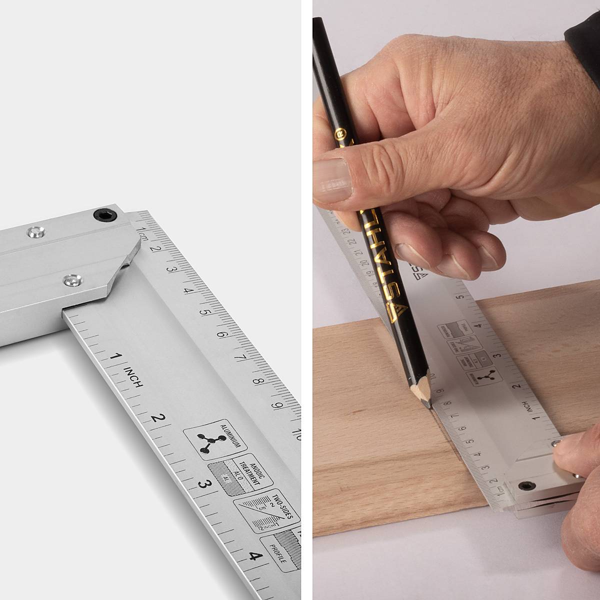 STAHLWERK Aluminium-Anschlagwinkel 3er Set 400 mm Schlosserwinkel | Flachwinkel