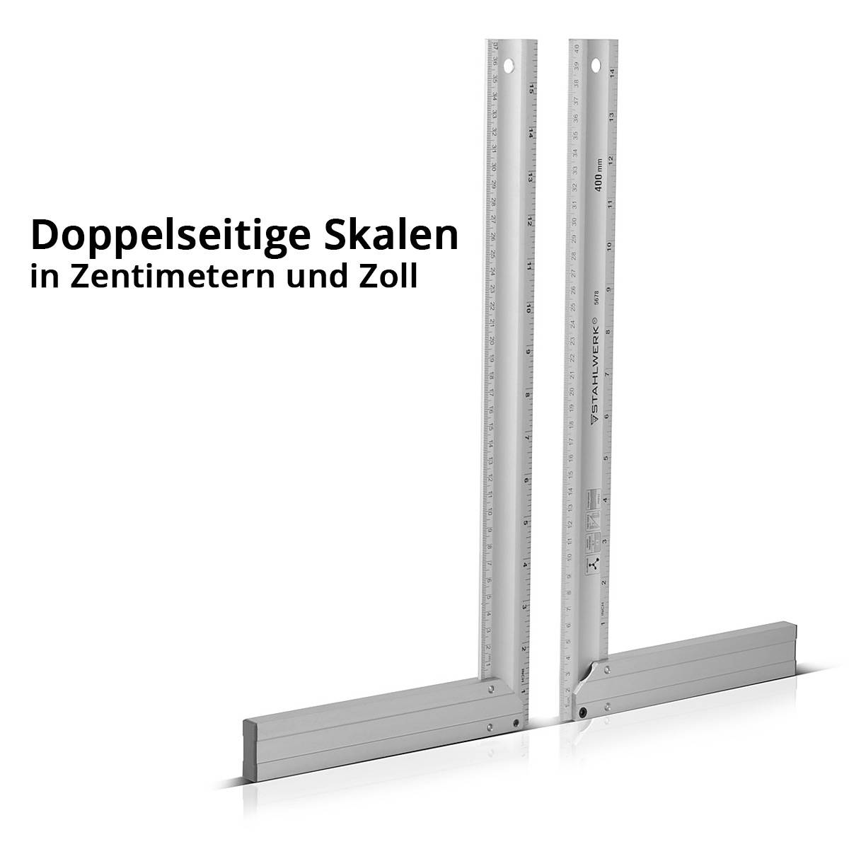 STAHLWERK Messwerkzeugset 2 x Messschieber 1 x Anschlagwinkel 400mm