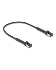 Delock RJ45 Slim Netzwerkkabel Cat.6A U/FTP winkelbar schwarz 0.25 m CAT 6a FTP 0,25 m Schwarz