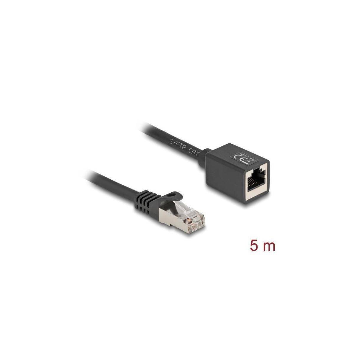 Delock Netzwerk Verlängerungskabel RJ45 Stecker zu Buchse Cat.6A S/FTP 5 m CAT 6a FTP SFTP 5 m