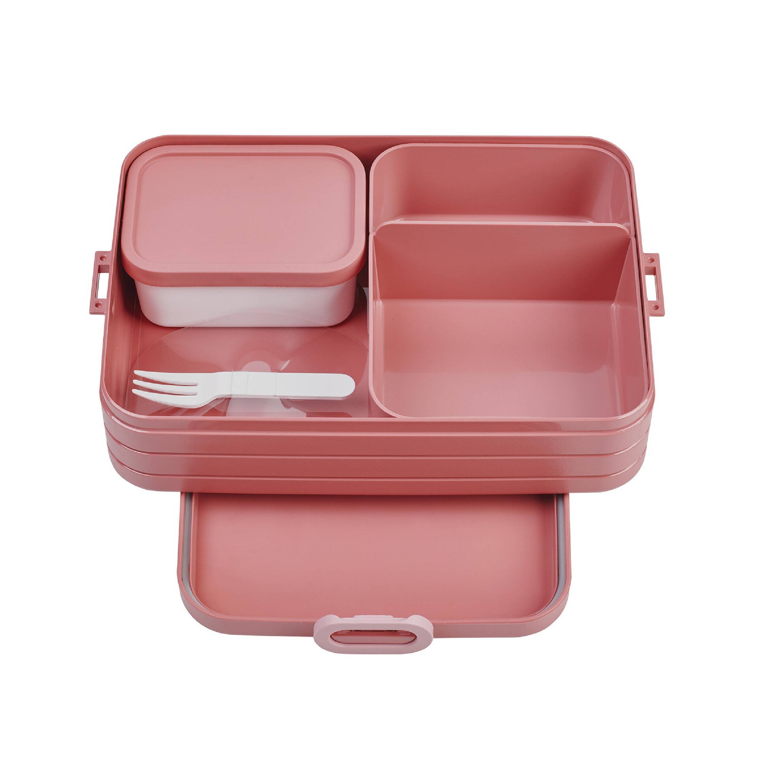 Mepal - Lunchbox Take A break large - Brotdose mit Fächern - Geeignet fur bis zu 8 butterbrote - Ideal für mealprep - 1500 ml - Vivid mauve