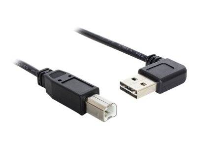 DELOCK Easy-USB-Kabel 2.0 A(gewinkelt re/li) -> B 0.5m schw Multimedia-Technik USB-Kabel
