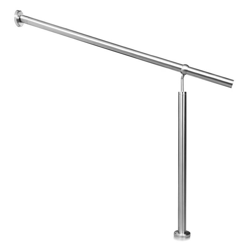 Edelstahl Handlauf Geländer Eingangsgeländer Aufmontage Wandhandlauf pflegeleicht Treppengeländer für Innen/Außen 80cm