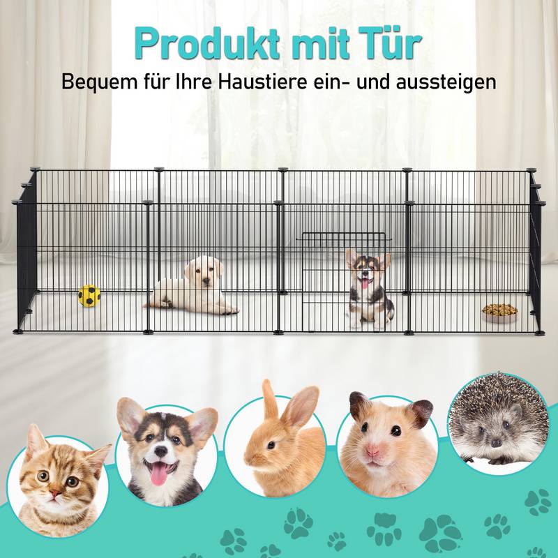 Freigehege Laufgitter Freigehege DIY Kaninchen Welpenauslauf 12 Stück 35x35cm