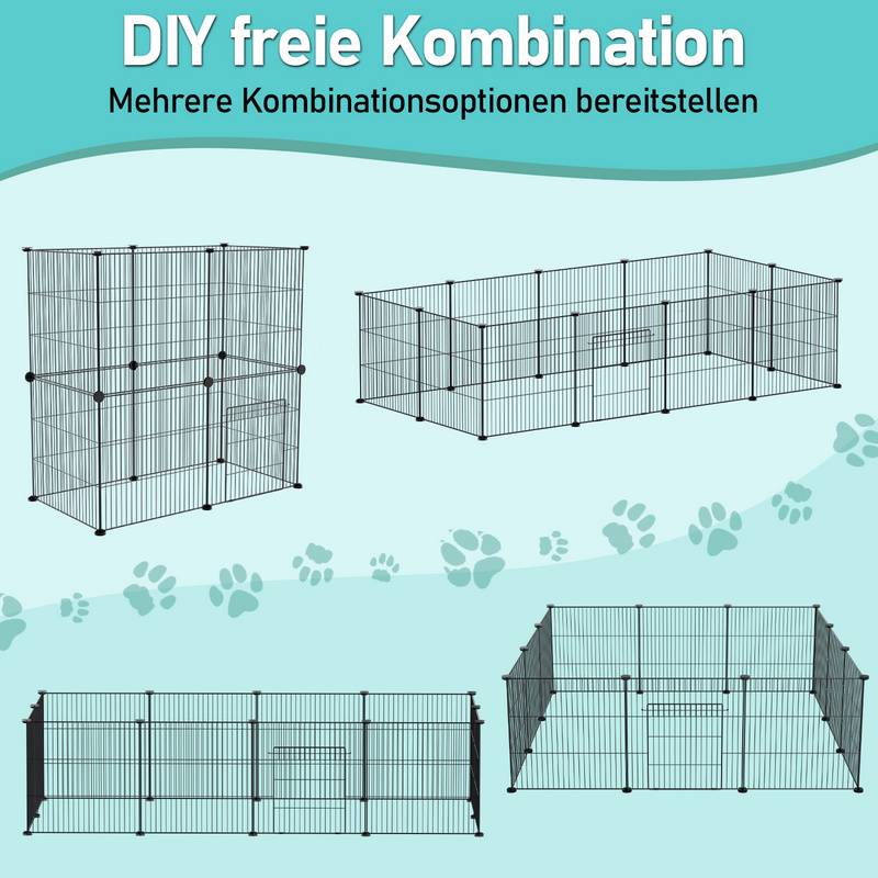 Freigehege Laufgitter Freigehege DIY Kaninchen Welpenauslauf 24 Stück 35x35cm