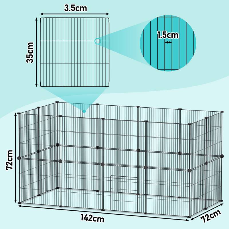 Freigehege Laufgitter Freigehege DIY Kaninchen Welpenauslauf 24 Stück 35x35cm